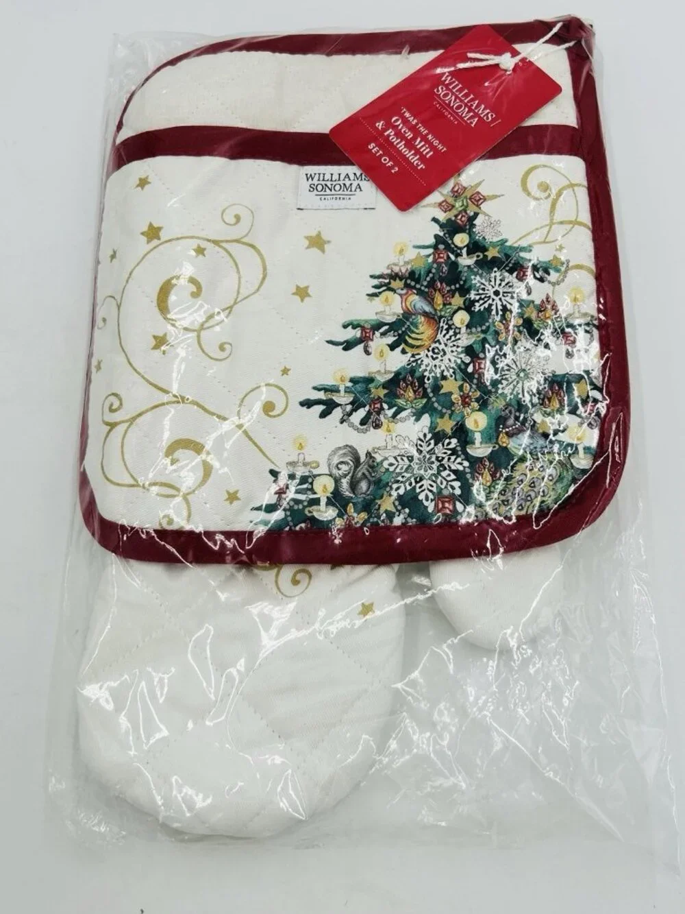Williams Sonoma Twas the Night Oven Mitt & Potholder Set NEW